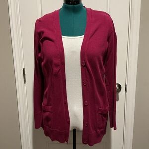 Faded Glory Women's Magenta Cardigan Sweater